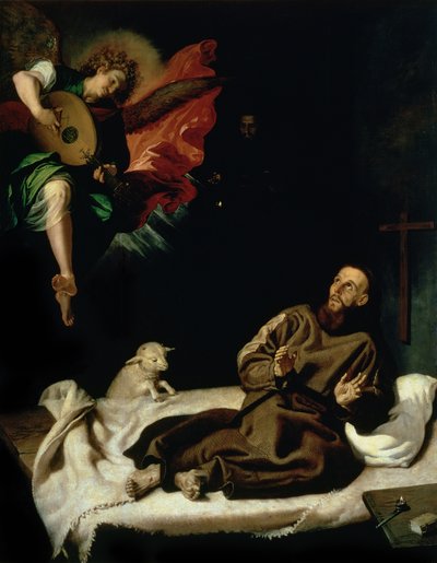 Saint François réconforté par un ange musicien - Francisco Ribalta